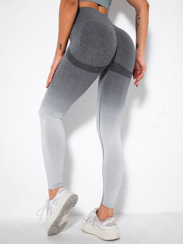 Yoga Pants- Ombre Seamless Peach Butt Lifting Yoga Pants- - IndioGear Fashion and Gear