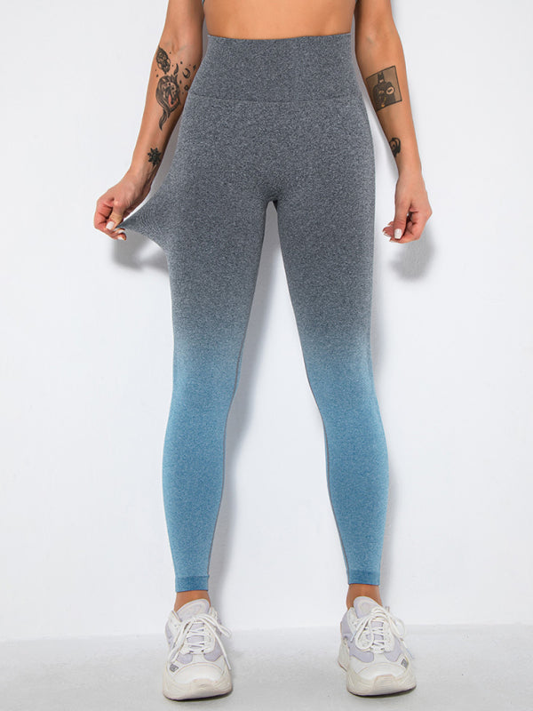 Yoga Pants- Ombre Seamless Peach Butt Lifting Yoga Pants- - IndioGear Fashion and Gear